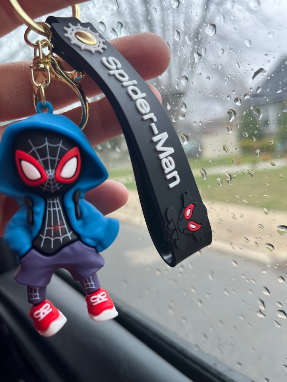 Spider-Man Miles Morales Keychain - Blue, Black, Red